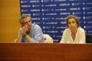 El doctor Antoni Aguil, vicerector de Campus, Cooperaci i Universitat Saludable i professor titular d'universitat de Salut Pblica i la senyora Marta Torn Mateos, infermera