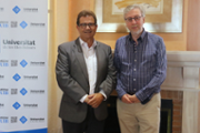 12/07/2018 El Rector de la Universitat de les Illes Balears, doctor Lloren Huguet, ha rebut avui en audincia el professor Paul O'Prey, rector de la Universitat de Roehampton (Londres)  - Foto: A.COSTA (UIB)