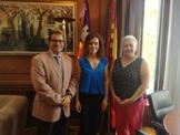 El rector de la Universitat de les Illes Balears, Lloren Huguet, la delegada del Govern a les Illes Balears, Rosario Snchez i la vicerectora d'Estudiants, Rosa Isabel Rodrguez