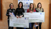 Quatre alumnes de la UIB guanyen els II Premis Balears contra el Cncer: Isabel Mara Ruiz, Maria Tortella, Beatriz Julia Almarn i Auba Gay - Foto: A.Costa/UIB