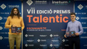 Xavier Gay Morey i Mario Borrs Cortada, guanyadors del VII Premis a la Innovaci TIC per a treballs de fi de grau o de mster a la UIB -  FOTO: A.Costa/UIB