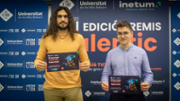 Xavier Gay Morey i Mario Borrs Cortada, guanyadors del VII Premis a la Innovaci TIC per a treballs de fi de grau o de mster a la UIB -  FOTO: A.Costa/UIB