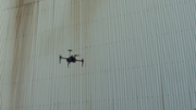 El dron, durant una de les proves.