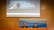 El doctor Antoni Bordoy, vicerector de Personal Docent i Investigador de la UIB i el senyor Miquel ngel Sureda, secretari autonmic d'Universitat, Recerca i Poltica Lingstica del Govern de les Illes Balears - Foto: A.COSTA/UIB