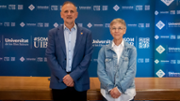 El doctor Jaume Carot Giner, rector de la UIB i la senyora Joana Aina Maria Palou Sampol, rectora de l'associaci Estudi General Lulli de Mallorca - Foto: A.COSTA/UIB