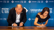 Acte de la signatura d'un conveni de collaboraci de la UIB i el Collegi Oficial de Treball Social de les Illes Balears - Foto: A.COSTA/UIB