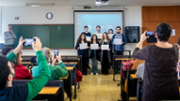 Els alumnes premiats als millors treballs de fi de grau de la Facultat de Filosofia i Lletres - Foto: A.Costa/UIB