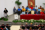 El rector fa el discurs de presa de possessi. | Foto: A.COSTA/UIB
